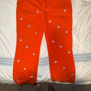 Clemson men’s Orange Pants with White Paw Prints 40x32